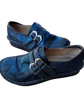 Alegria ALL-741 Alli Clog Twist Blue  Floral Leather EU 38 8-8.5 Comfort Slip On